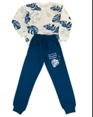 Yaprak Baskılı Günlük Mevsimlik Renkli Erkek Alt Üst Takım (Lacivert) thumbnail 1