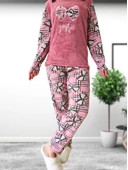 Joyfull Kurdela Desenli Kadın Polar Peluş Pijama Takımı (G. Kurusu) thumbnail 6