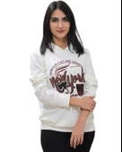 New York Kapüşonlu Swaetshirt (Beyaz-Kırmızı) thumbnail 1