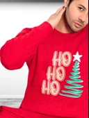 Baskılı Pamuk Erkek Yeni Yıl Pijama Takımı (Ho ho ho) thumbnail 5