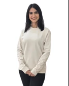 Düz Sıfır Yaka Sweatshirt (K. Beyaz) thumbnail 1