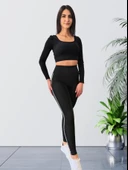 Yüksek Belli Toparlayıcı ve Sıkılaştırıcı Likralı Dalgıç Tayt (Siyah) thumbnail 2