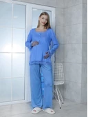 Limissi Viskon Melisa Mavi Pijama Takımı %100 Pamuk thumbnail 2