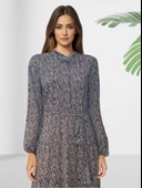 Şifon Astarlı Leopar Desenli Uzun Elbise thumbnail 4