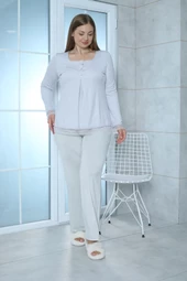 Limissi Viskon Melisa Gri Pijama Takımı %100 Pamuk thumbnail 5