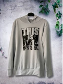 Baskılı Kapüşonlu Swaetshirt (Gri) thumbnail 5