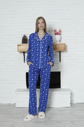 Limissi Viskon Lacivert Pijama Takımı %100 Pamuk thumbnail 2