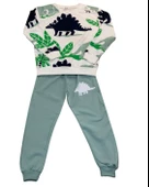 Dinozor Baskılı Günlük Mevsimlik Renkli Erkek Alt Üst Takım (Yeşil) thumbnail 1