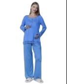 Limissi Viskon Melisa Mavi Pijama Takımı %100 Pamuk thumbnail 1