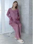 Limissi Viskon Melisa Gül Kurusu Pijama Takımı %100 Pamuk - 3