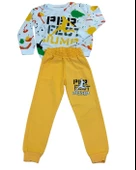 Karışık Baskılı Günlük Mevsimlik Renkli Erkek Alt Üst Takım (Sarı) thumbnail 1