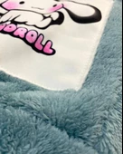 Düğmeli Dik Yaka Peluş Polar Baskılı Kız Çocuk Mont (Yeşil) - 5