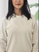 Düz Sıfır Yaka Sweatshirt (K. Beyaz) thumbnail 5