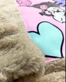 Düğmeli Dik Yaka Peluş Polar Baskılı Kız Çocuk Mont (Taba) - 7