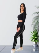 Yüksek Belli Toparlayıcı ve Sıkılaştırıcı Likralı Dalgıç Tayt (Siyah) thumbnail 4