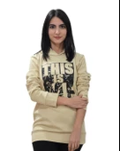 Baskılı Kapüşonlu Swaetshirt (Krem) thumbnail 1