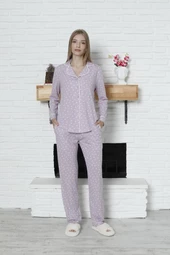 Limissi Viskon Lila Pijama Takımı %100 Pamuk thumbnail 2