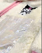 Fermuarlı Kapüşonlu Peluş Polar Baskılı Kız Çocuk Mont (Beyaz) - 4