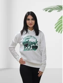 New York Kapüşonlu Swaetshirt (Beyaz-Yeşil) thumbnail 2
