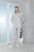 Limissi Viskon Desenli Vizon Pijama Takımı %100 Pamuk - 6