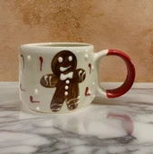 Zencefilli Kurabiye Adam Gingerbread Man Seramik Kupa Mug Duble Nescafe Fincanı thumbnail 4