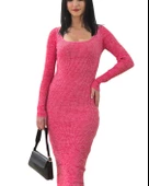 Fitted Kesim Pembe Mango Model Elbise - 1