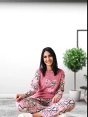 Joyfull Kurdela Desenli Kadın Polar Peluş Pijama Takımı (G. Kurusu) thumbnail 5