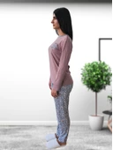 Love Dream Kalp Desenli Pamuk Kadın Pijama Takımı (G.Kurusu) thumbnail 4