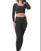 Toparlayıcı ve Sıkılaştırıcı Likralı Selanik Tayt (Siyah) thumbnail 1