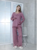 Limissi Viskon Melisa Gül Kurusu Pijama Takımı %100 Pamuk - 2