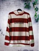 Unique Baskılı Kapüşonlu Swaetshirt (Kırmızı-Beyaz) thumbnail 5