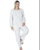 Limissi Viskon Büyük Beden Desenli Melisa Pijama Takımı %100 Pamuk - 1