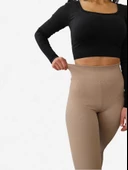 Yüksek Bel Toparlayıcı ve Sıkılaştırıcı Likralı Fitilli Şardonlu Tayt (S. Kahve) thumbnail 7