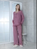 Limissi Viskon Melisa Gül Kurusu Pijama Takımı %100 Pamuk - 4