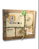 Organik 10 Parça Aslan Nakışlı Bambu Yenidoğan Hastane Çıkışı Seti thumbnail 2