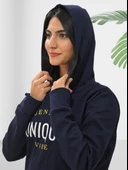 Unique Baskılı Kapüşonlu Swaetshirt (Lacivert) thumbnail 4