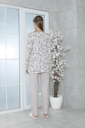 Limissi Viskon Desenli Vizon Pijama Takımı %100 Pamuk - 5
