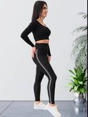 Yüksek Belli Toparlayıcı ve Sıkılaştırıcı Likralı Dalgıç Tayt (Siyah) thumbnail 3