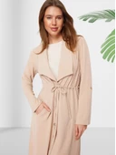 Düz Esnek Keten Karışım Kimono thumbnail 4