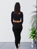 Toparlayıcı ve Sıkılaştırıcı Likralı Selanik Tayt (Siyah) thumbnail 5