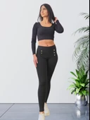 Toparlayıcı ve Sıkılaştırıcı Likralı Selanik Tayt (Siyah) thumbnail 2