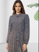 Şifon Astarlı Leopar Desenli Uzun Elbise thumbnail 5