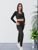 Toparlayıcı ve Sıkılaştırıcı Likralı Selanik Tayt (Siyah) thumbnail 3