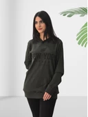 New York Baskılı Kapüşonlu Swaetshirt (Haki) thumbnail 2