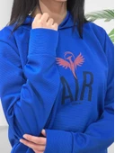 Air Baskılı Kapüşonlu Swaetshirt (Mavi) thumbnail 2