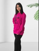 Be Season Baskılı Kapüşonlu Swaetshirt (Fuşya) thumbnail 2
