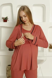 Limissi Viskon Loğusa Kırmızı Pijama Takımı %100 Pamuk thumbnail 3