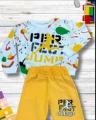 Karışık Baskılı Günlük Mevsimlik Renkli Erkek Alt Üst Takım (Sarı) thumbnail 2