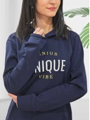 Unique Baskılı Kapüşonlu Swaetshirt (Lacivert) thumbnail 3