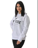 New York Baskılı Kapüşonlu Swaetshirt (Beyaz) thumbnail 1